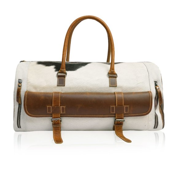 Leather Travel Bag Duffle Bag - Picture 6 of 13